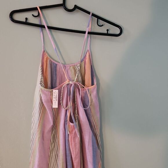 NWT Madewell Tie-Back Cover-Up Maxi Dress in Rainbow Stripe - Picture 8 of 9